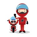 Sports cartoon vector illustrations: Motorcycling Royalty Free Stock Photo