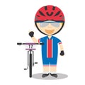 Sports cartoon vector illustrations: Mountain Bike (MTB)