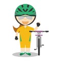 Sports cartoon vector illustrations: Mountain Bike (MTB) (female)