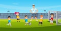 Sports for Children Soccer Training Cartoon Flat.