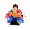 Sports concept with Boxing Player.