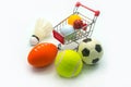 Sports Concept : Various sports balls Royalty Free Stock Photo