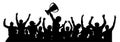 Sports Cup crowd of fans. Vector silhouette Royalty Free Stock Photo