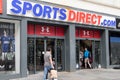 Sports direct dot com store shop entrance on shopping high street