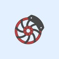 sports disc field outline icon. Element of monster trucks show icon for mobile concept and web apps. Field outline sports disc ico Royalty Free Stock Photo