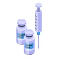 Sports doctor injection icon isometric vector. Sport health