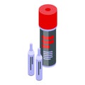 Sports doctor spray icon isometric vector. Sport health