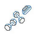 Sports dumbbells and smart fitness bracelet icon Royalty Free Stock Photo