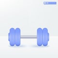 Sports dumbell icon symbols. Gym equipment training, exercise, difficult, tough concept. 3D vector isolated illustration design.