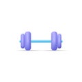 Sports dumbell for training exercise. Gym equipment. 3d vector icon. Cartoon minimal style