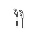 Sports earphones line icon