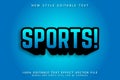 Sports editable text effect 3D emboss modern style