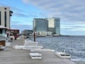 Vladivostok, Russia, September, 19, 2021.Sports embankment the Hyatt Vladivostok hotel under construction, Burny. Russia, the city