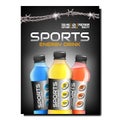Sports Energy Drink Creative Promo Banner Vector