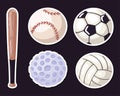 sports equipment accessories icons Royalty Free Stock Photo