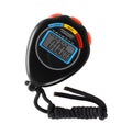 Sports equipment - Black Stopwatch red button. Isolated Royalty Free Stock Photo