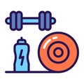 Sports equipment color linr icon. Home leisure.