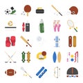 Sports equipment decorative icons set with game balls rackets and accessories isolated. Vector Royalty Free Stock Photo