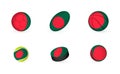 Sports equipment with flag of Bangladesh. Sports icon set