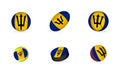 Sports equipment with flag of Barbados. Sports icon set