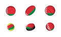 Sports equipment with flag of Belarus. Sports icon set