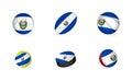 Sports equipment with flag of El Salvador. Sports icon set