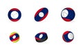 Sports equipment with flag of Laos. Sports icon set
