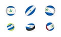 Sports equipment with flag of Nicaragua. Sports icon set