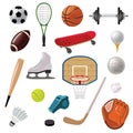 Sports Equipment Icons Set Royalty Free Stock Photo