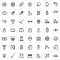 Sports equipment line icons set Royalty Free Stock Photo