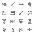 Sports Equipment line icons set Royalty Free Stock Photo