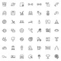 Sports equipment line icons set Royalty Free Stock Photo