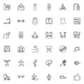 Sports equipment line icons set Royalty Free Stock Photo