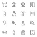 Sports equipment line icons set Royalty Free Stock Photo