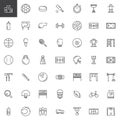 Sports equipment line icons set Royalty Free Stock Photo