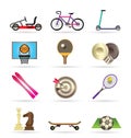 Sports equipment and objects icons Royalty Free Stock Photo
