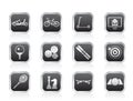 Sports equipment and objects icons Royalty Free Stock Photo