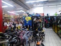 Sports equipment sales, in shopping malls