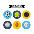 Sports equipment set icons Royalty Free Stock Photo