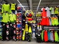 Sports equipment of various sizes and colors at Decathlon