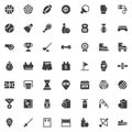 Sports equipment vector icons set Royalty Free Stock Photo