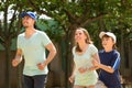 Sports family doing running outdoor Royalty Free Stock Photo