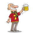 Sports fan drinking beer Royalty Free Stock Photo