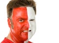 Sports Fan In Face Paint Royalty Free Stock Photo