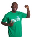 Sports fan from Nigeria is happy Royalty Free Stock Photo