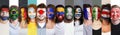 Sports fan support, faceart concept Royalty Free Stock Photo