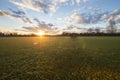Sports field at sunset Royalty Free Stock Photo