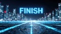 Sports finish line concept representing final stretch, speed, and achievement. Royalty Free Stock Photo