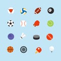 Sports Flat Icons Set vector illustration