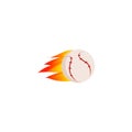 Sports Football Basketball Volleyball Tennis Balls in Fire Burn Burning Vector Royalty Free Stock Photo